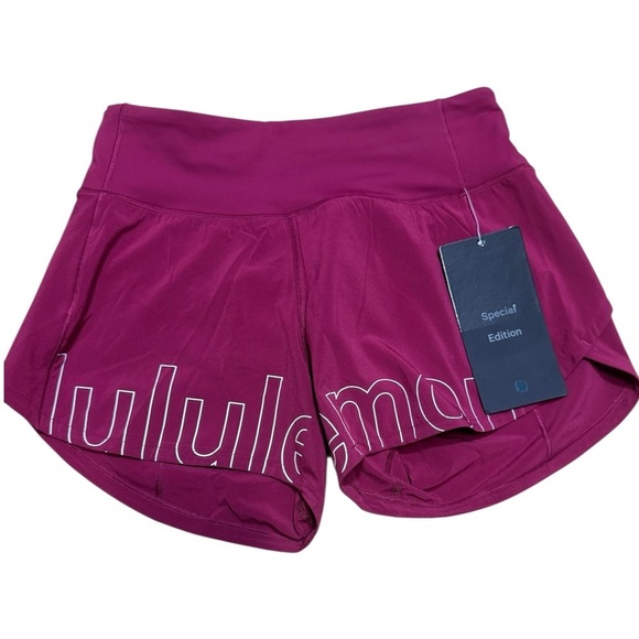 RARE Lululemon Speed Up Mid Rise Lined Shorts 4” Size 2 Limited Ed Pomegranate - Picture 1 of 13